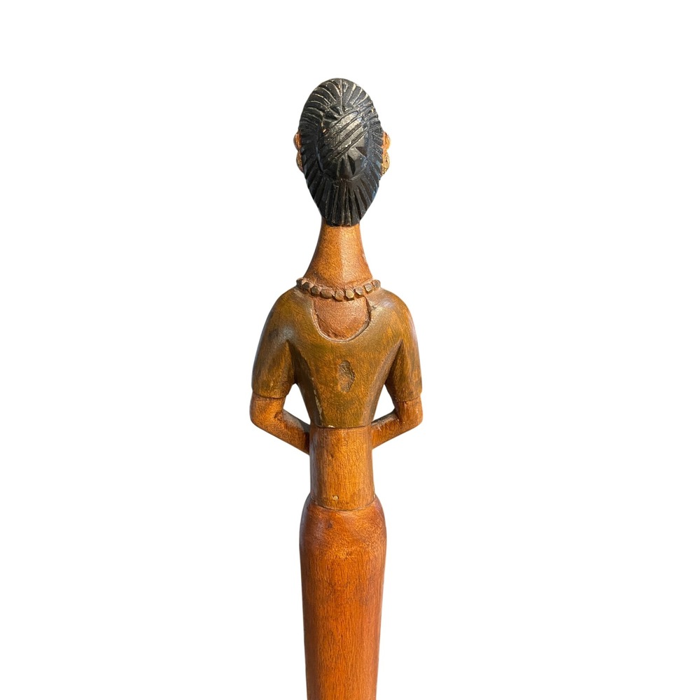 Pier 1 Hand Carved Wood Woman Figurine India Folk Art Sculpture 1982807 - Picture 6 of 10
